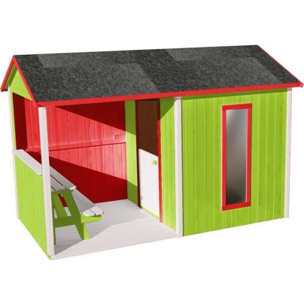 Houten Speelhuis Jazz - 242 × 143 × H 160 Cm 6 Houten Speelhuis Jazz - 242 × 143 × H 160 Cm - Afbeelding 4