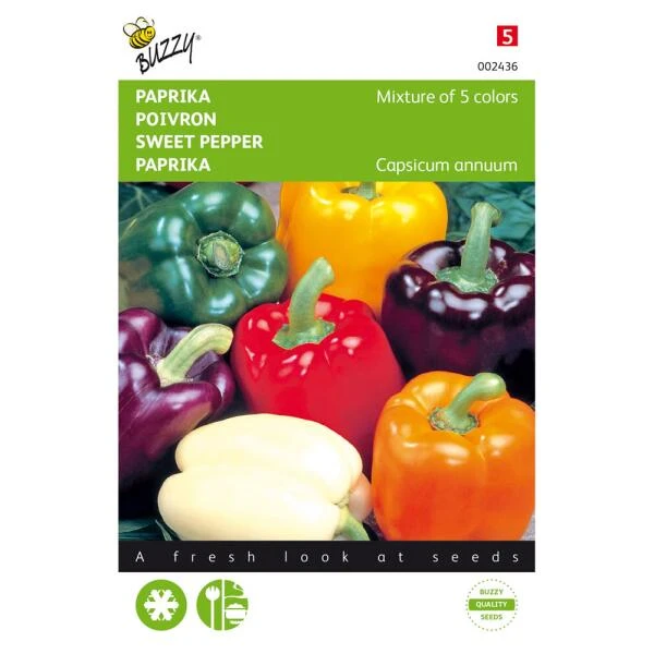 Paprika 5 Kleurenmengsel - Capsicum Annuum 3 Paprika 5 Kleurenmengsel - Capsicum Annuum