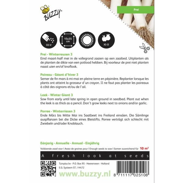 Prei Winterreuzen - Allium Porrum 4 Prei Winterreuzen - Allium Porrum - Afbeelding 2