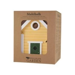 Nestkast + Voederhuis - Multiholk Yellow Cottage -ESSCHER Winkel vogelhuis voederhuis geel 1672133374 3 600