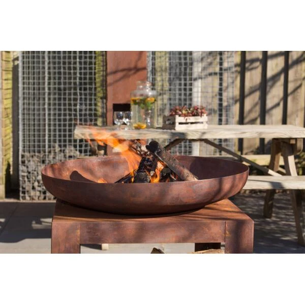 Vuurschaal Selki Met Houtopslag - 80 Cm 6 Vuurschaal Selki Met Houtopslag - 80 Cm - Afbeelding 4